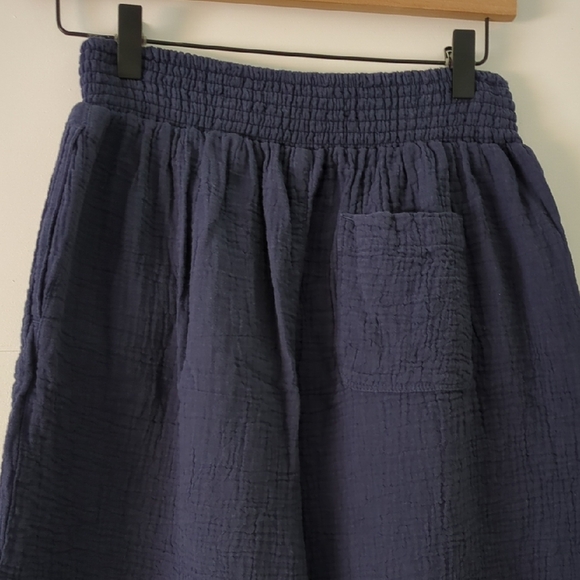 Echo Wide Leg Gauzy Beachy Boho Navy Pants Stretchy Waist Sz XS Vacation - Picture 4 of 6